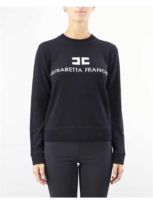 Cashmere blend sweater with logo Elisabetta Franchi ELISABETTA FRANCHI | Sweater | MK64S46E2685